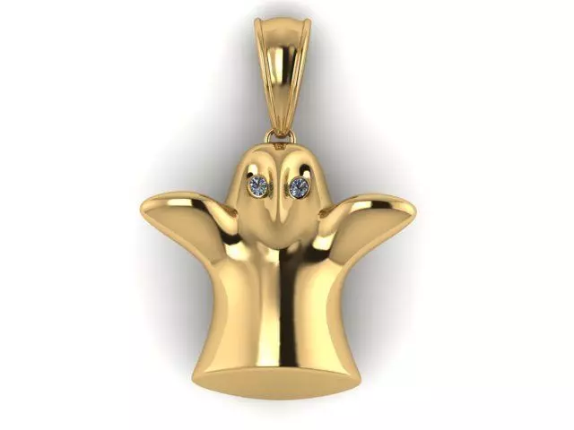 Cute Ghost Pendant 3D Printable Model 3D print model_1