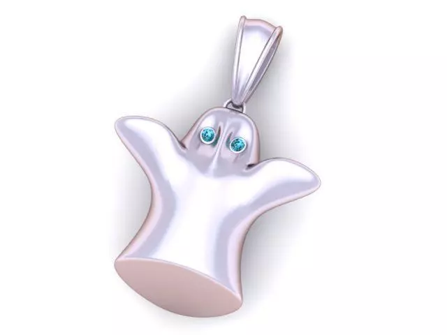 Cute Ghost Pendant 3D Printable Model 3D print model_2