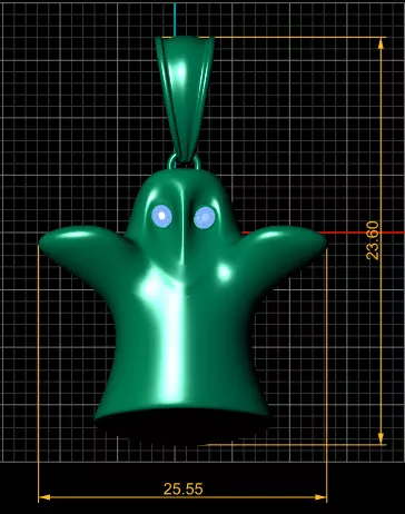 Cute Ghost Pendant 3D Printable Model 3D print model_4