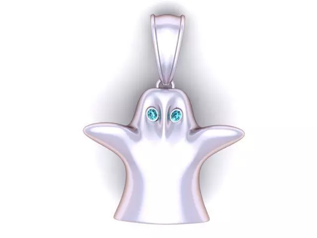Cute Ghost Pendant 3D Printable Model 3D print model_3