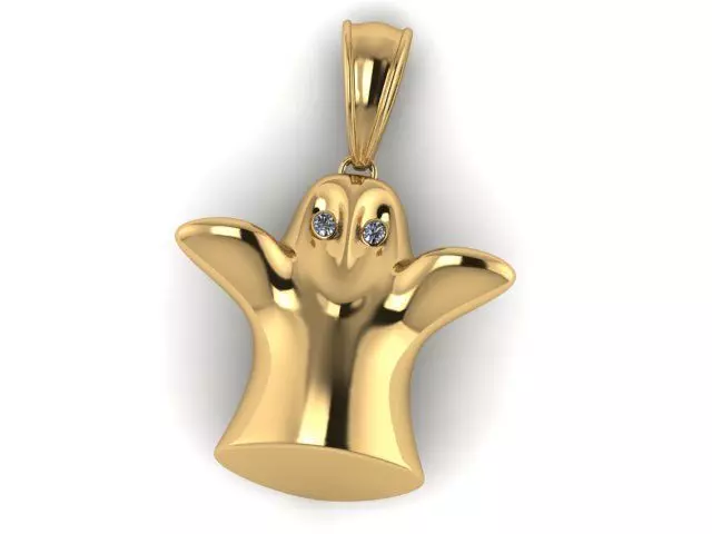 Cute Ghost Pendant 3D Printable Model 3D print model_0