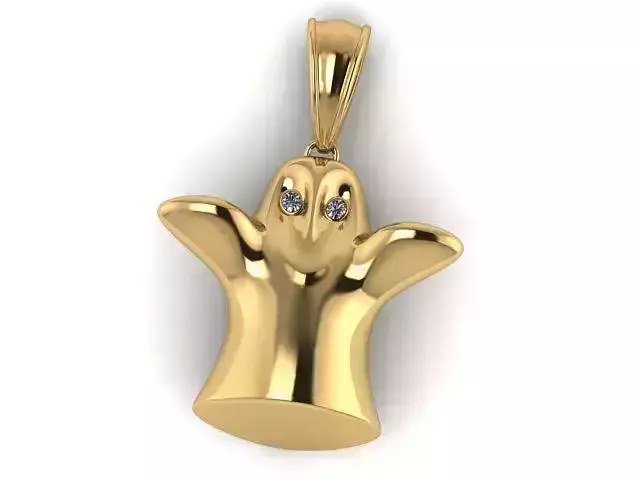 Cute Ghost Pendant 3D Printable Model