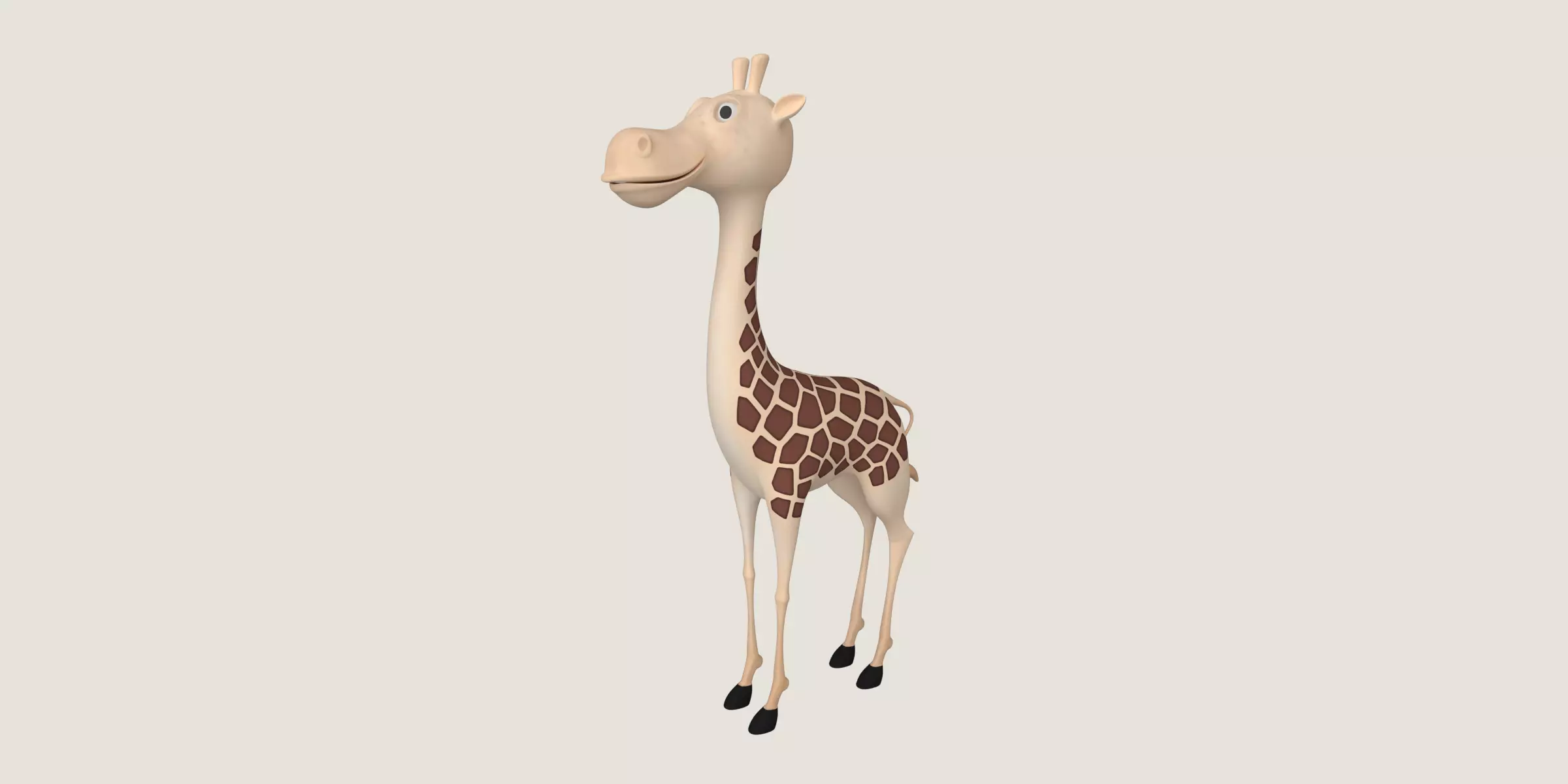 Cartoon Giraffe Free low-poly 3D model_1