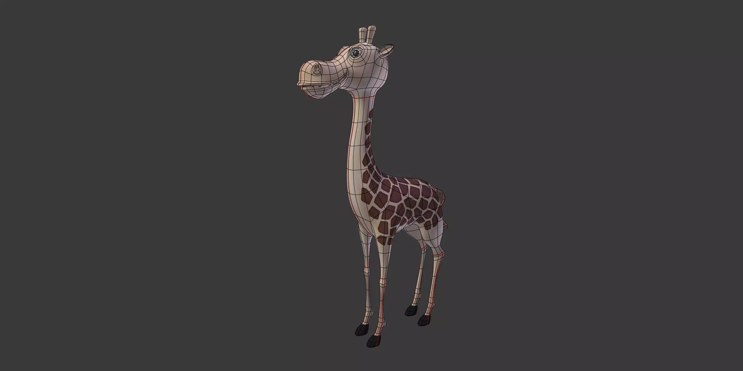 Cartoon Giraffe Free low-poly 3D model_3