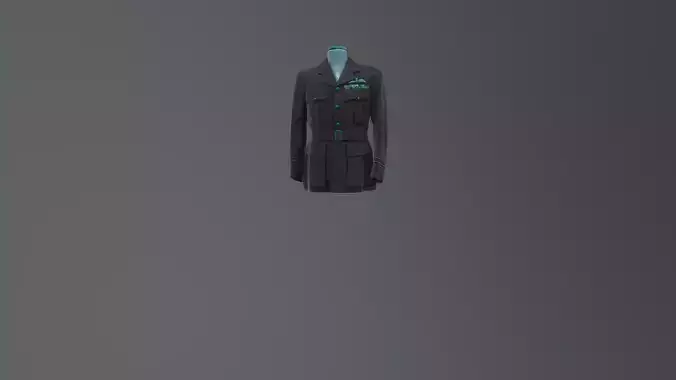 Game-ready military jacket 3D model