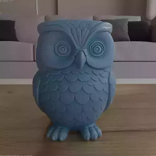 Cute Owl Planter or Container 3D STL Model