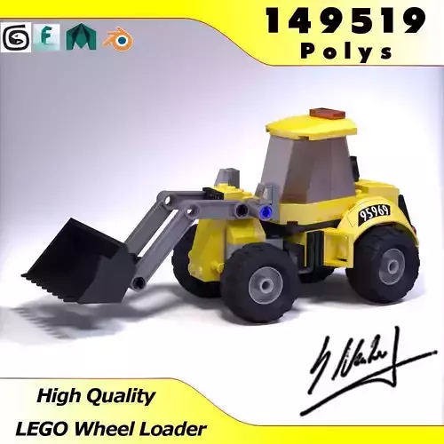 LEGO Wheel Loader High Quality 3D Model 3D model