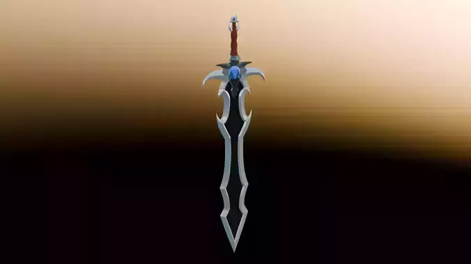 Game-Ready Fantasy sword Mid Poly PBR Textures