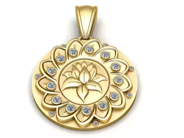 Lotus Flower Pendant 3D Printable Model