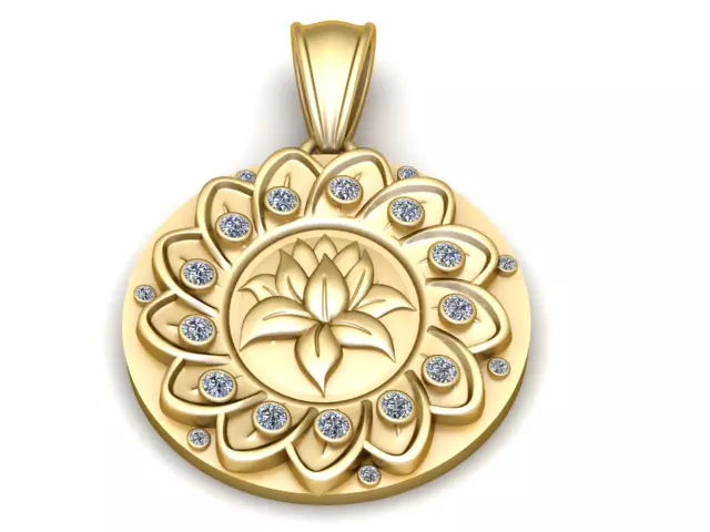 Lotus Flower Pendant 3D Printable Model 3D print model