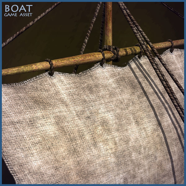 Medieval Boat Low-poly 3D model_9