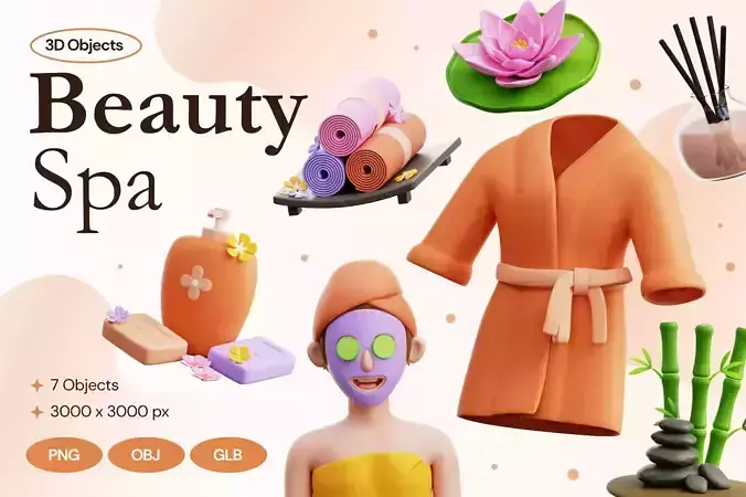Relaxing Beauty Spa 3D Object Collection
