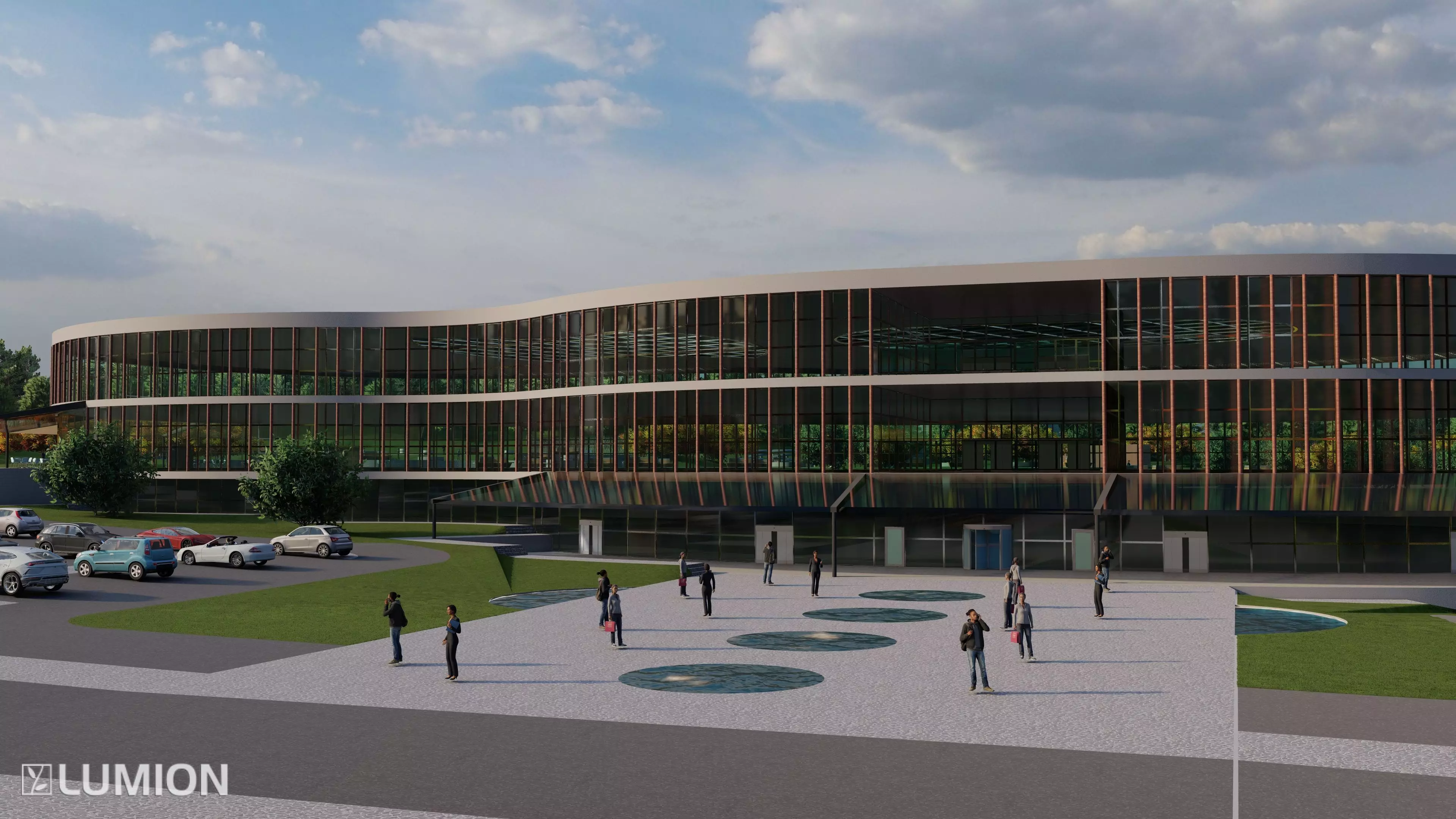 Modern Shopping Mall and Waterpark Complex 3D model_2