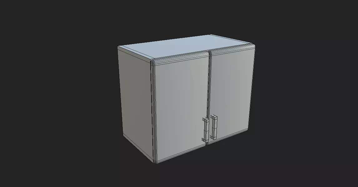 Kitchen cabinet Low-poly 3D model_9