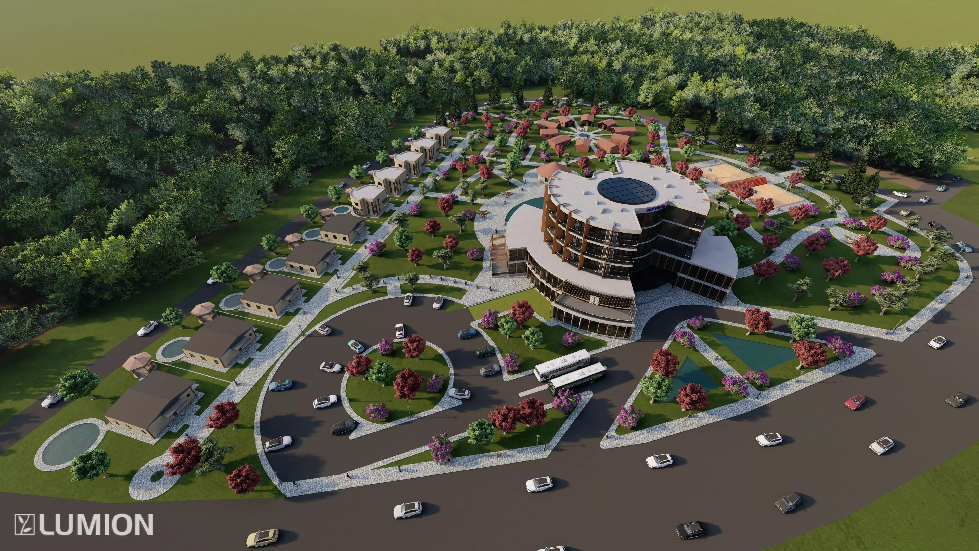 Luxury Hotel and Resort Complex 3D model_0