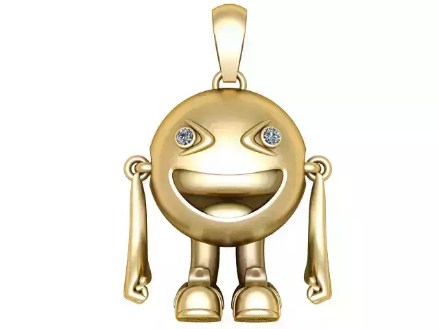 Cheerful Wink Buddy Pendant 3D Printable Jewelry Model