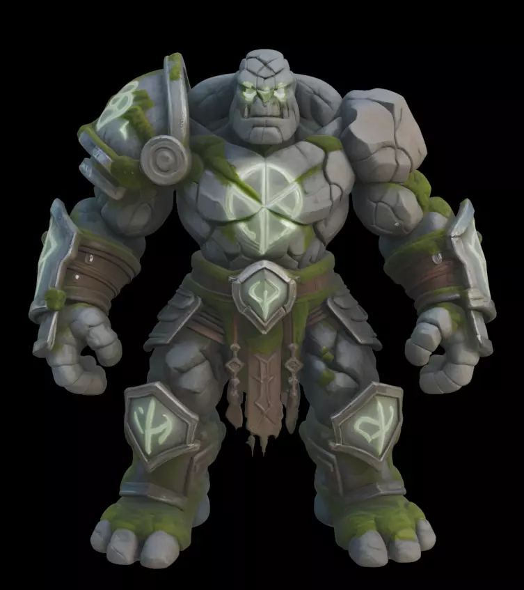 Rune Guardian Golem 3D model_0