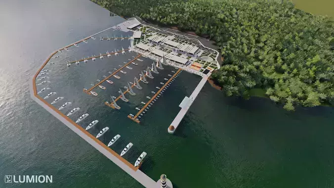 Modern Marina and Waterfront Terminal Complex