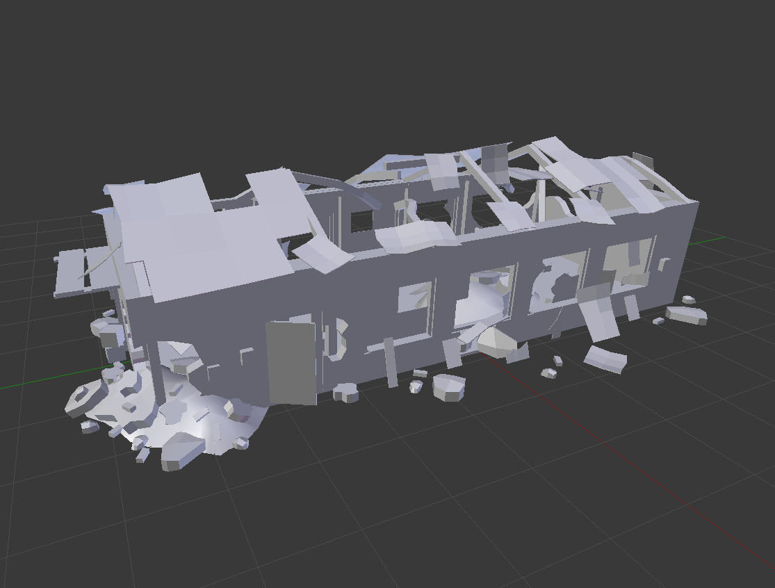 destroyed building 2 Low-poly 3D model_3