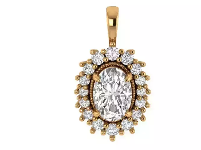 Oval Diamond Pendant