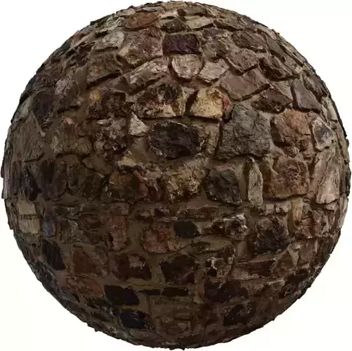 Dark Black Stone Masonry Wall