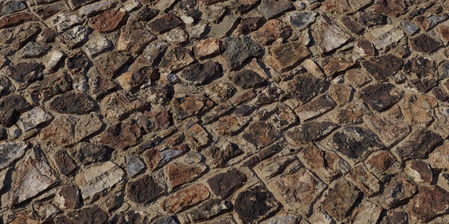 Dark Black Stone Masonry Wall Texture_1