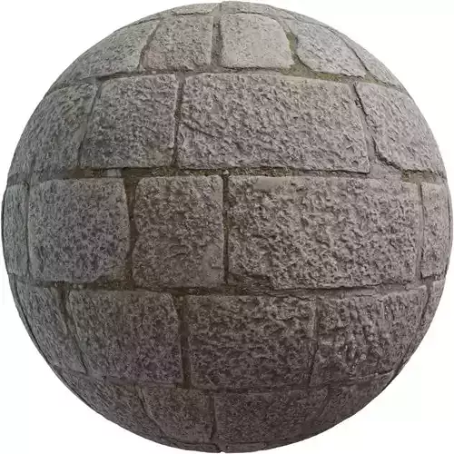 Rough Granite Cobblestone Floor With Grass