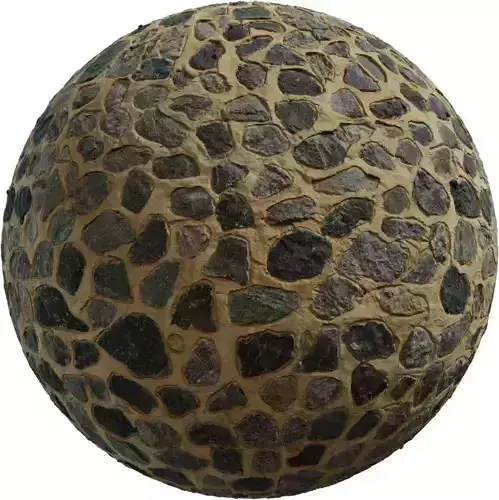 Natural Pebble Stone Floor with Sand Mortar