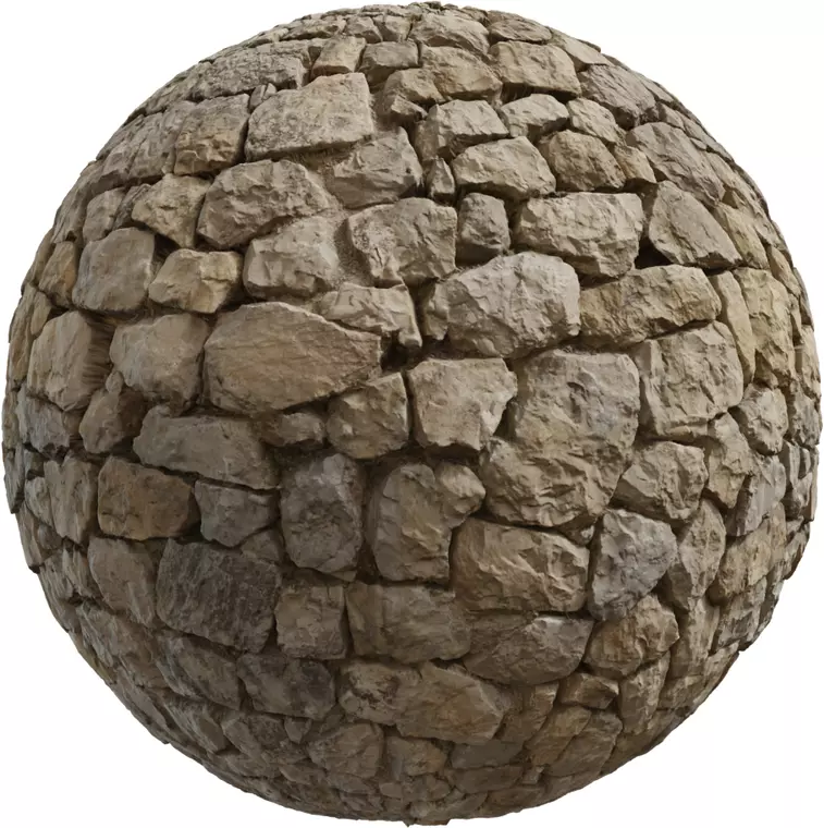 Rough Sandstone Rubble Wall Texture_0