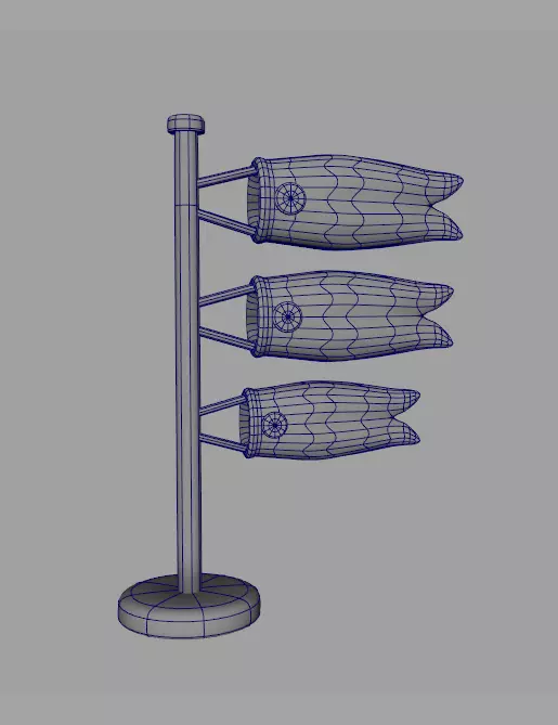 Koinobori Low-poly 3D model_4