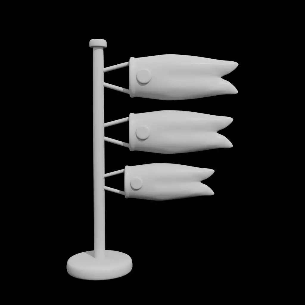 Koinobori Low-poly 3D model_3