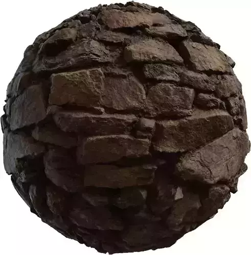 Dark Weathered Layered Rock Wall