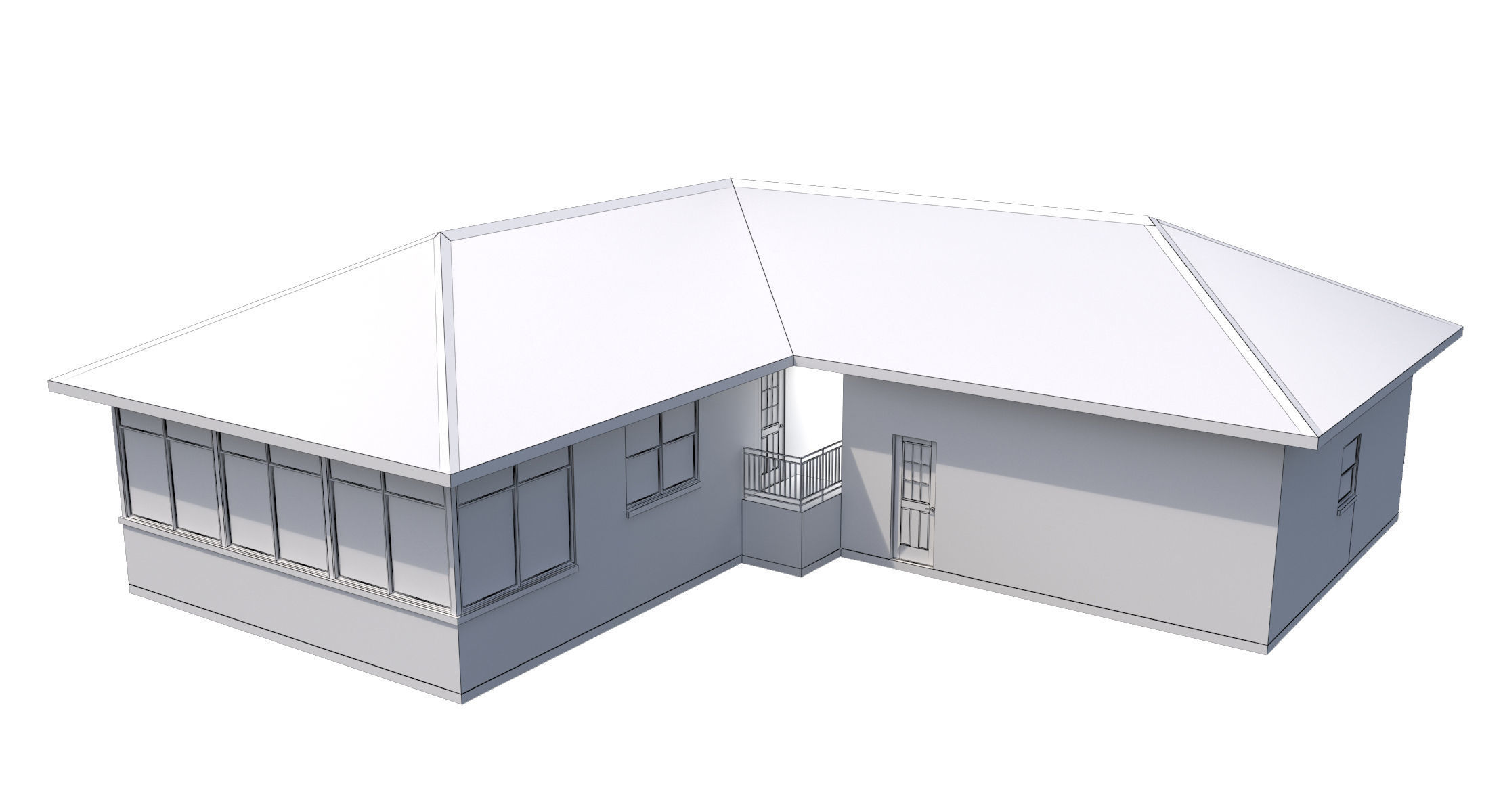House-002- Low Poly 3D model_11
