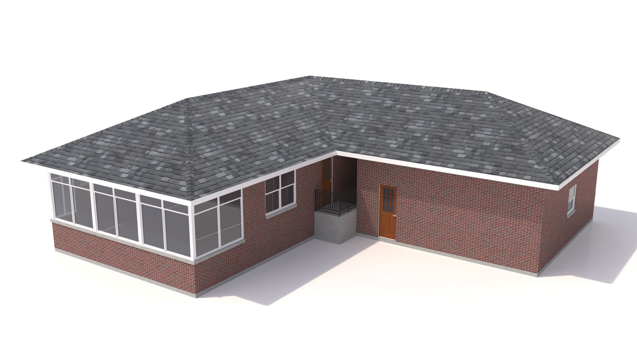 House-002- Low Poly 3D model_8