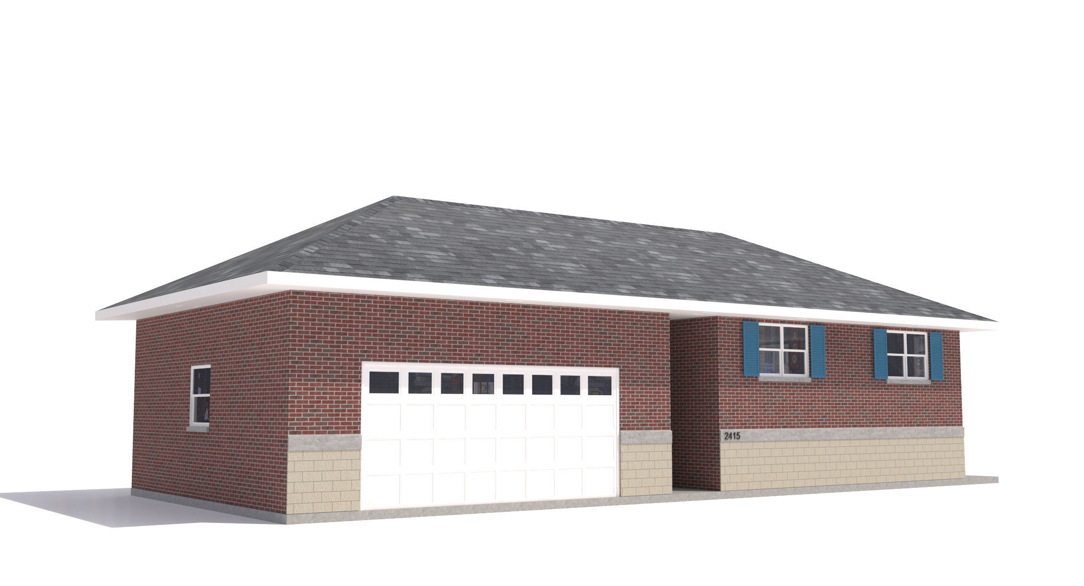 House-002- Low Poly 3D model_1