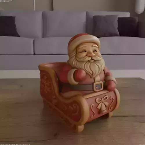 Festive Santa Sleigh Planter container STL