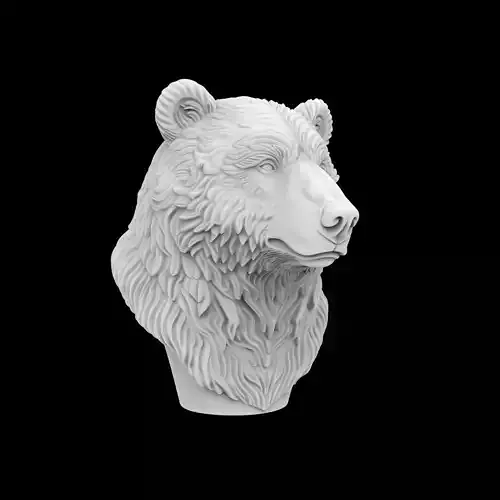 Bear Bust 3D Print Model
