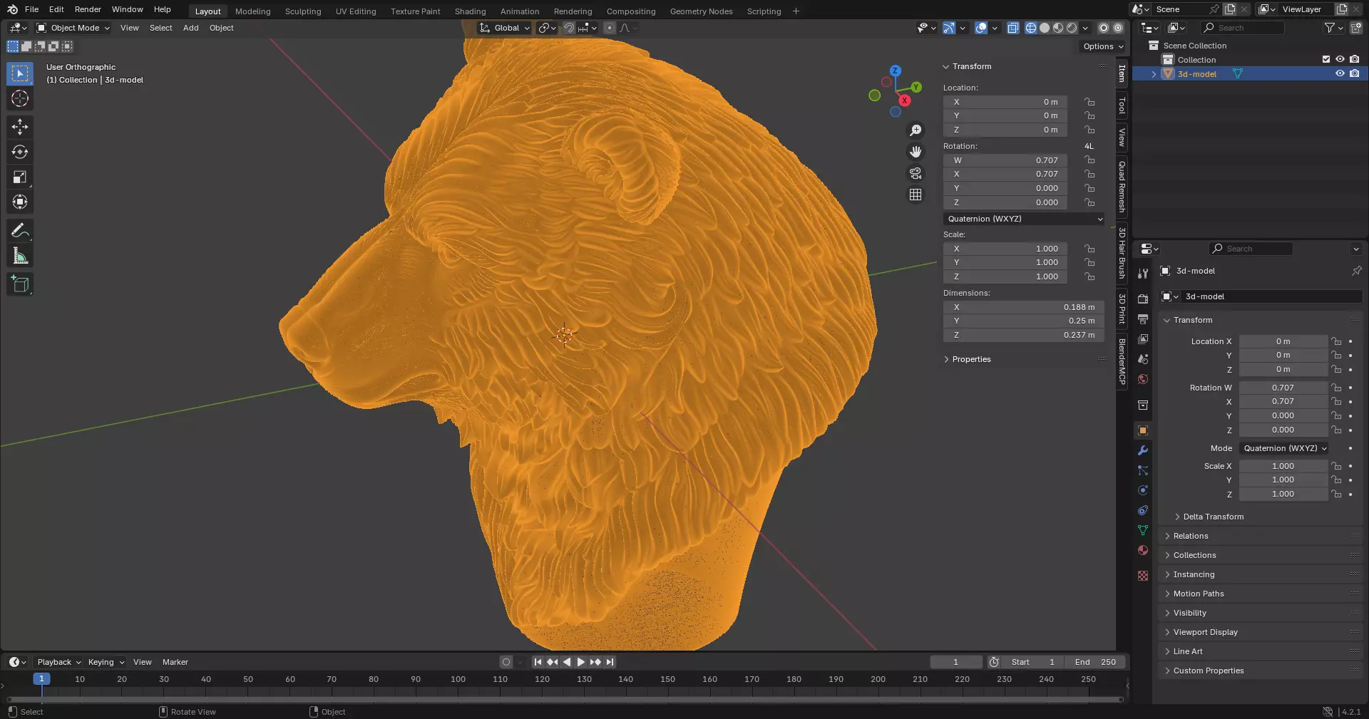 Bear Bust 3D Print Model 3D print model_4