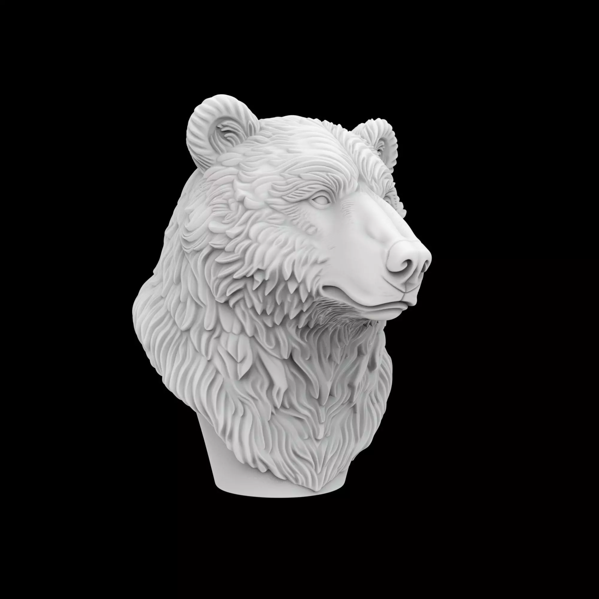 Bear Bust 3D Print Model 3D print model_5