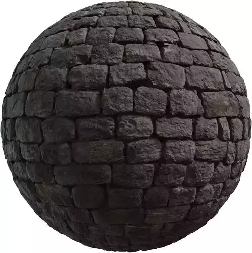 Medieval Basalt Cobblestone Street 