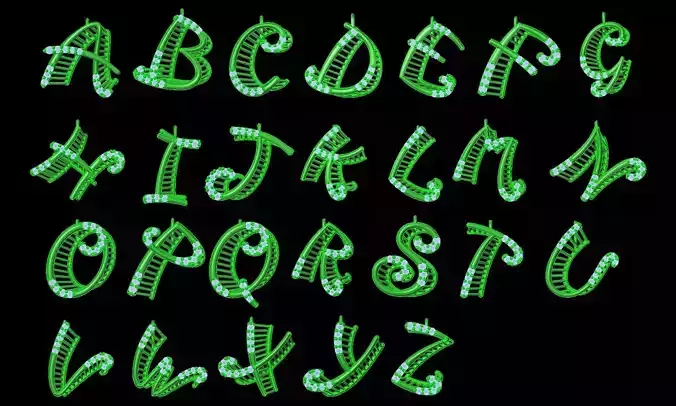 Alphabet letter Pendant 3dm model 3D Model Collection