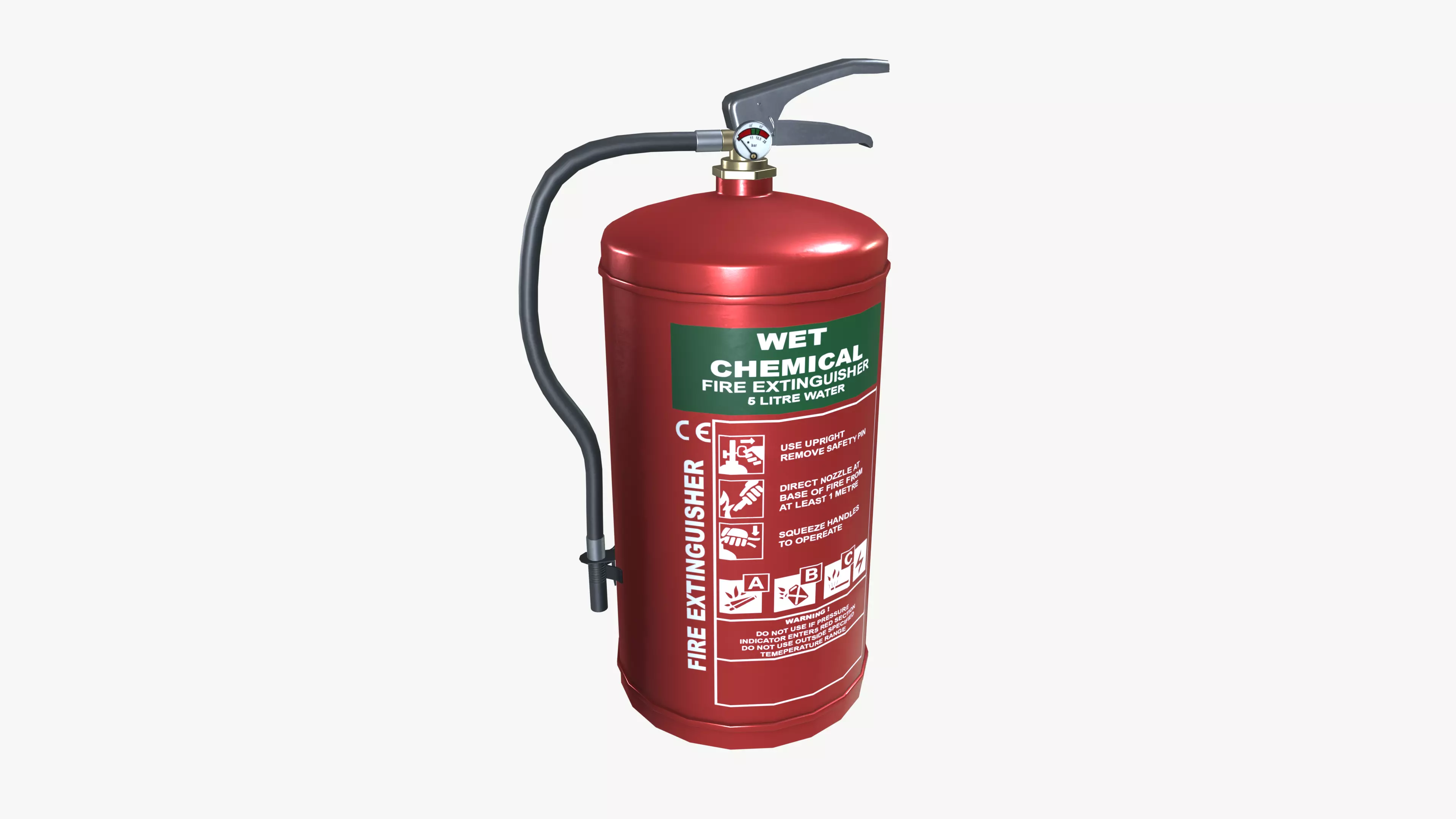 Wet Chemical Fire Extinguisher 3D model_0