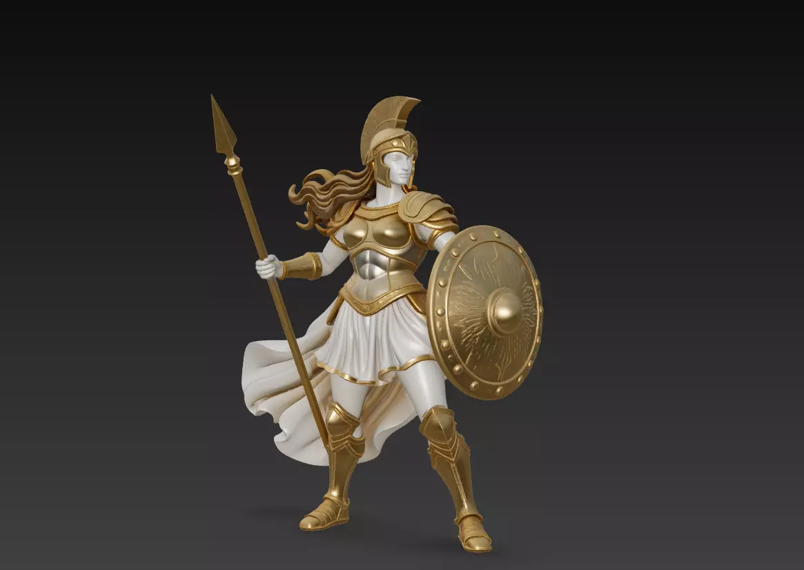 Sacred Valor Sentinel Golden Mythic Guardian Sculpture 3D 3D print model
