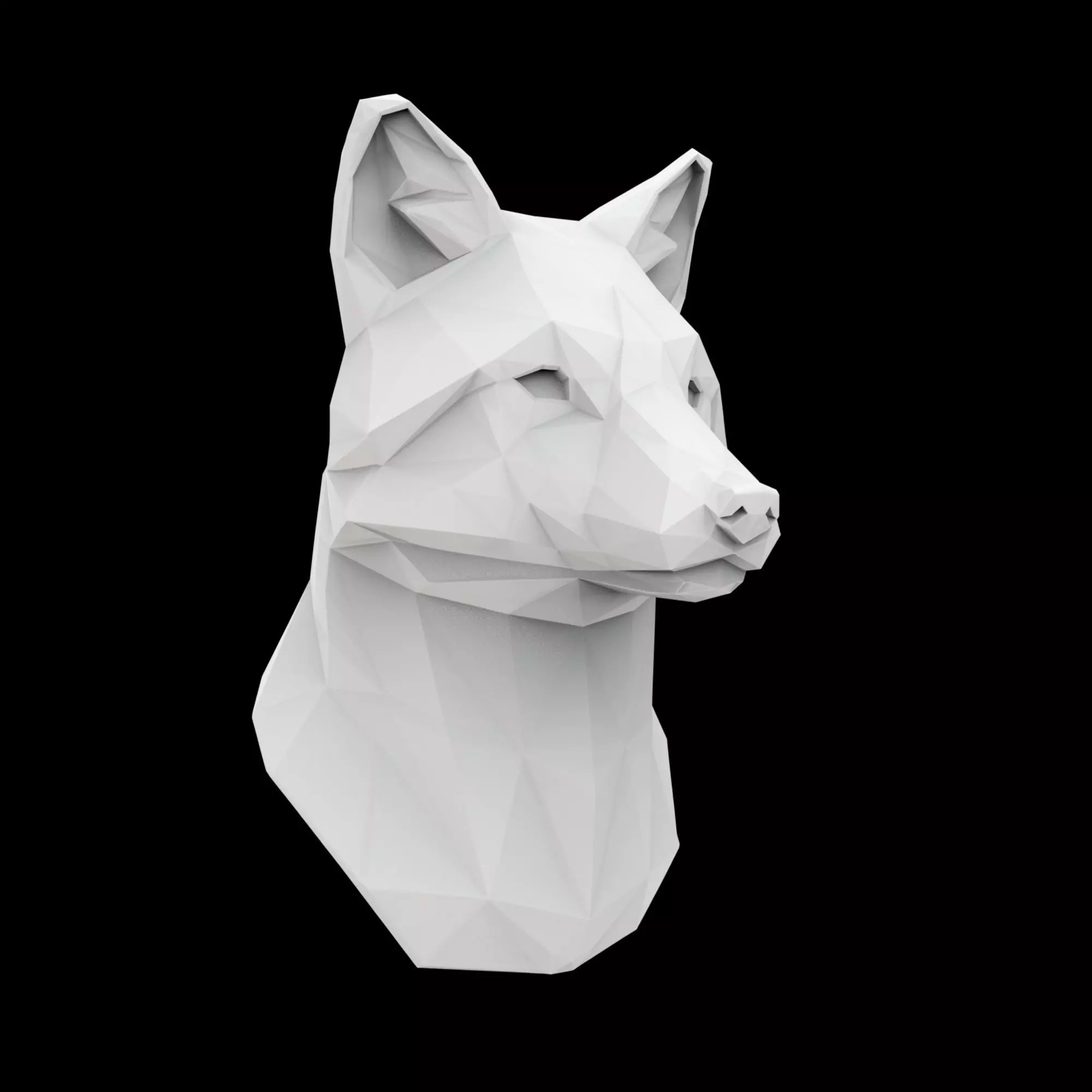 Geometric Fox Bust 3D Print Model 3D print model_5