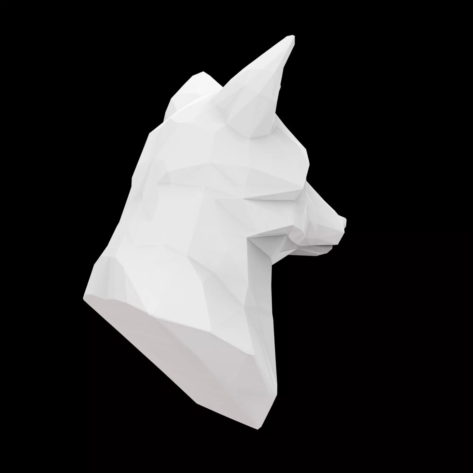 Geometric Fox Bust 3D Print Model 3D print model_3
