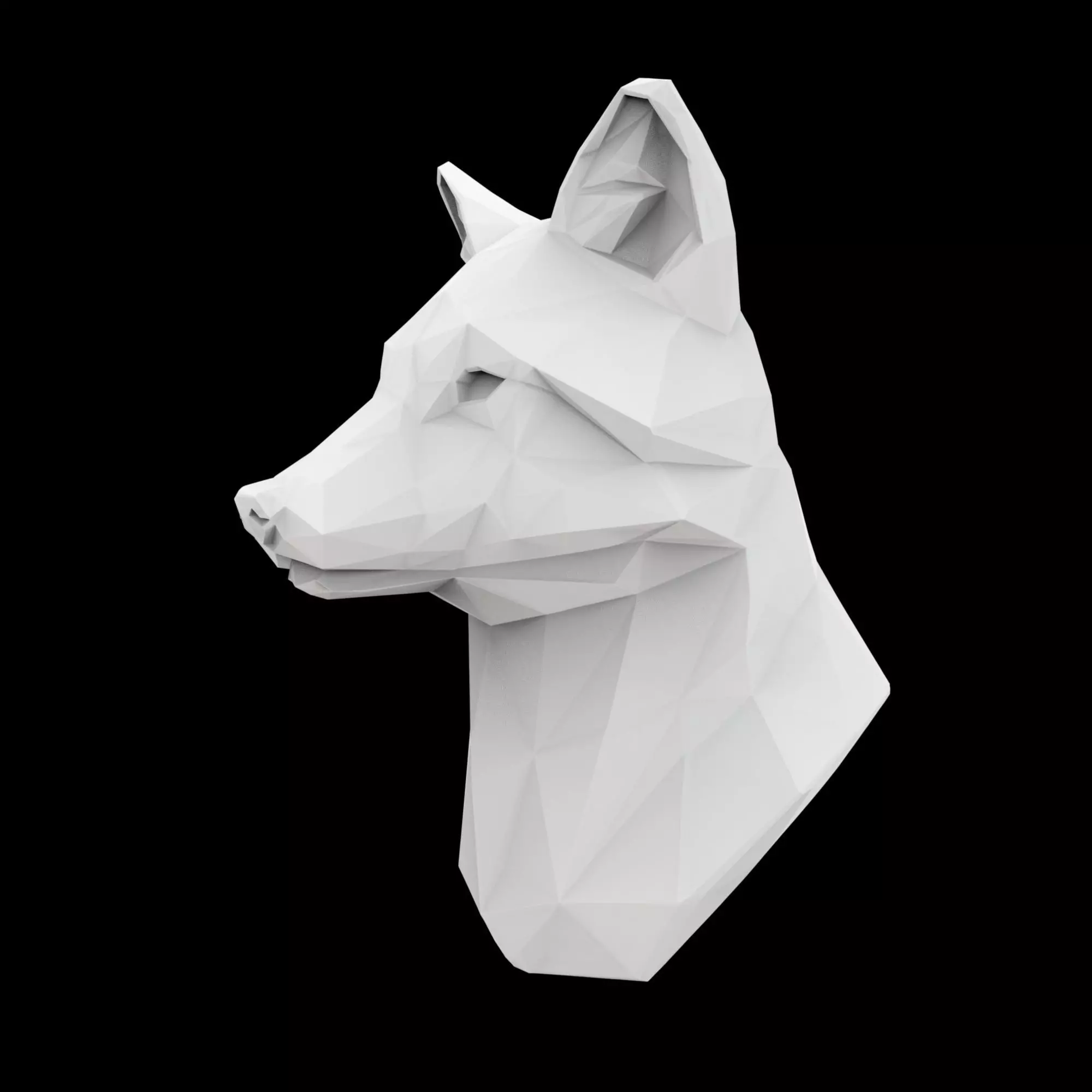 Geometric Fox Bust 3D Print Model 3D print model_1