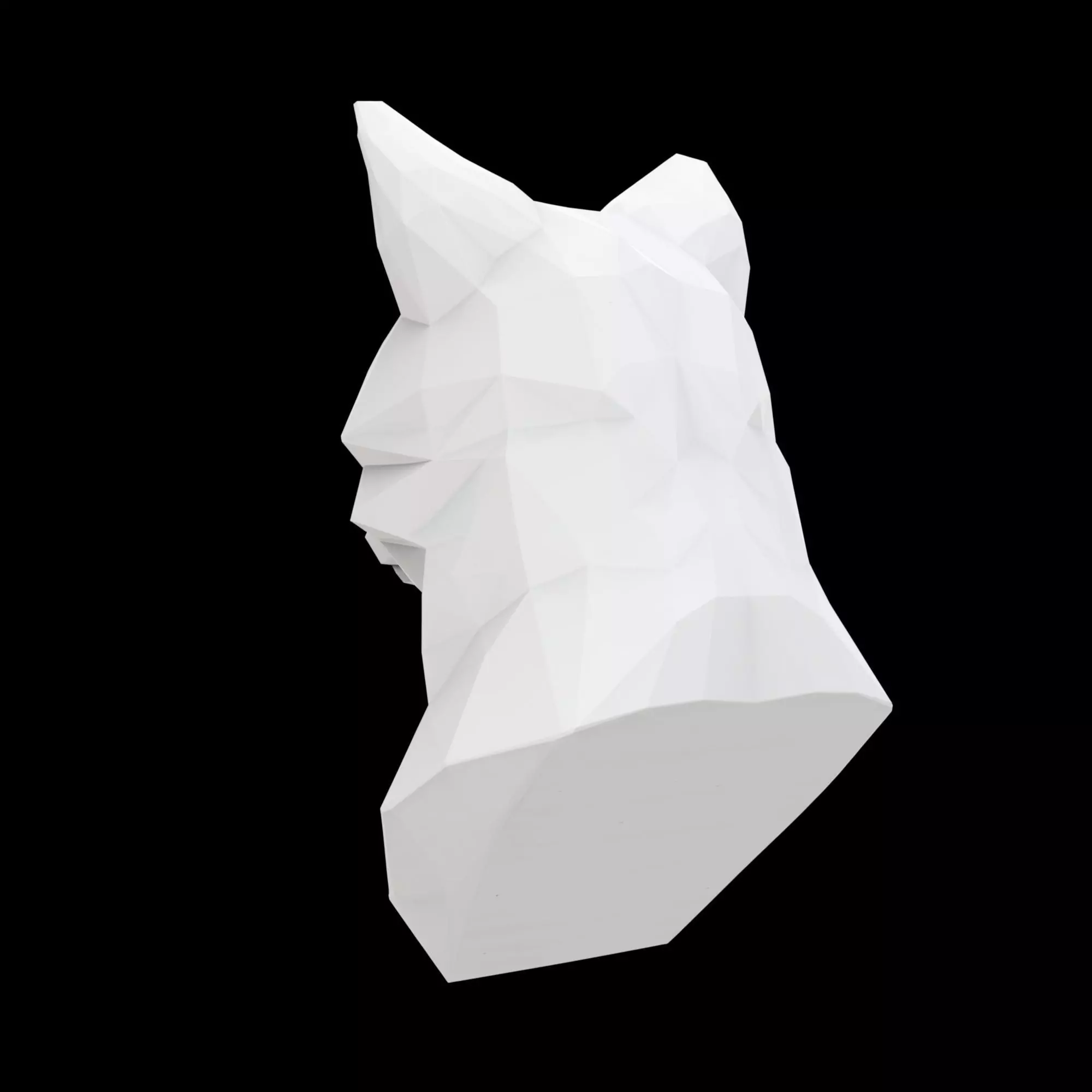 Geometric Fox Bust 3D Print Model 3D print model_2