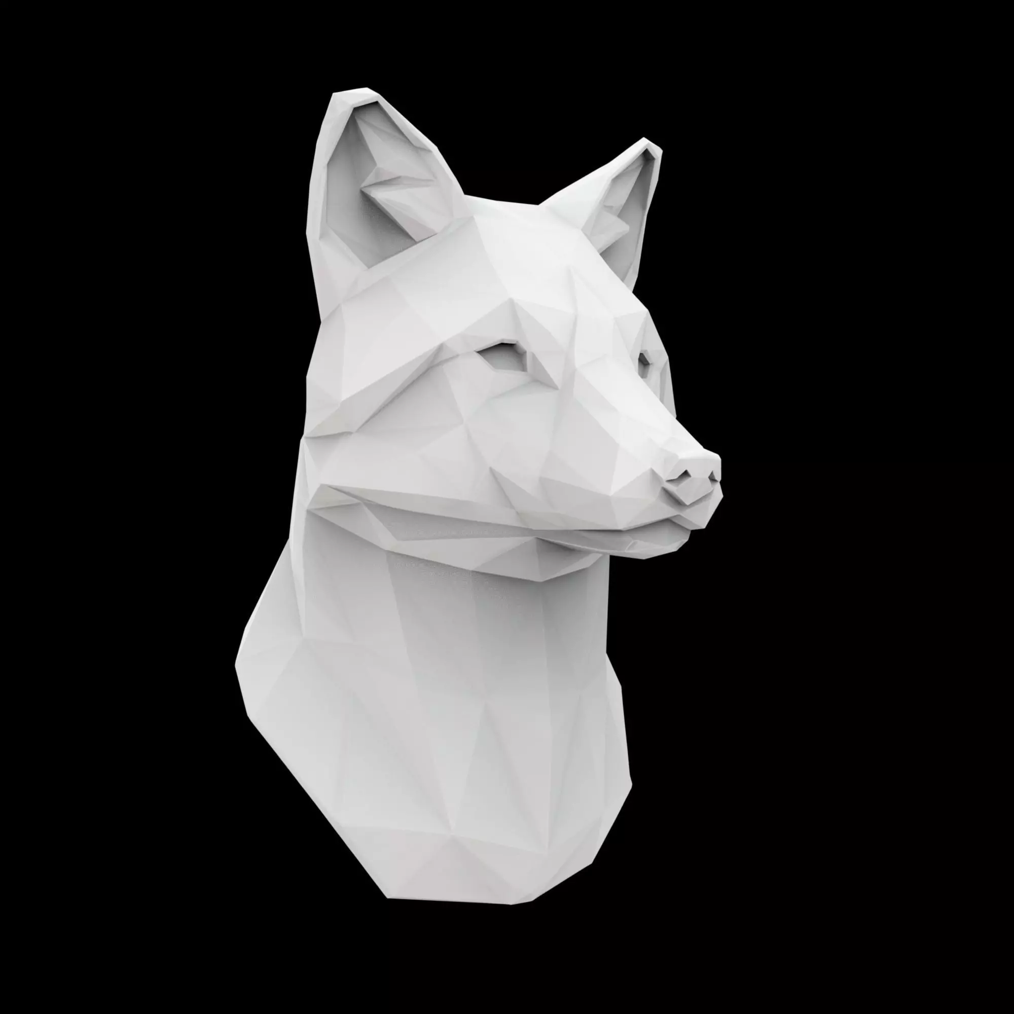 Geometric Fox Bust 3D Print Model 3D print model_0