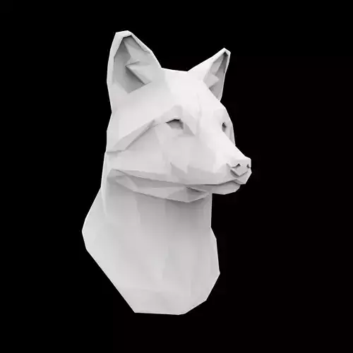 Geometric Fox Bust 3D Print Model