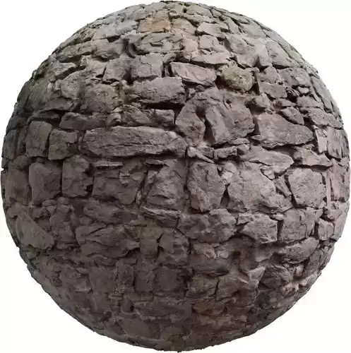 Rubble Masonry Castle Wall 